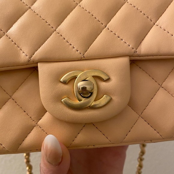 *SOLD* Chanel Rectangular Mini Beige Classic - Picture 5 of 12
